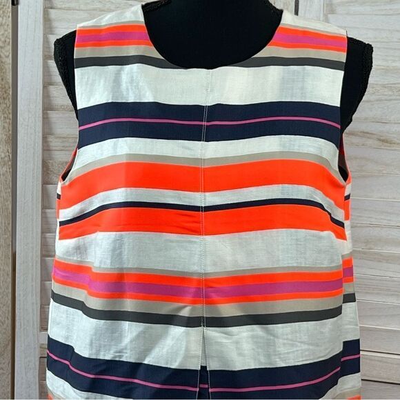 Vilagallo Silk Linen Blend Shift Sheath Dress 40 / 10 - Picture 3 of 11